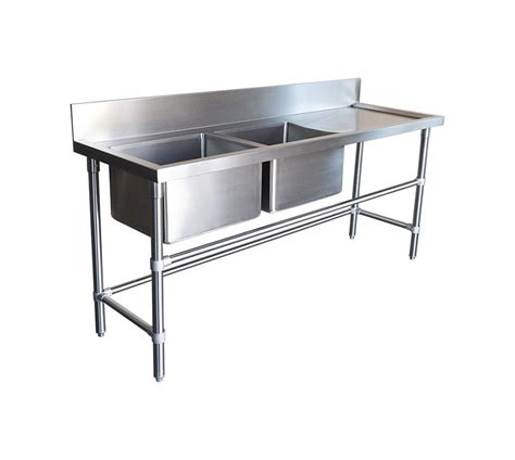 stainless steel workbench with sink